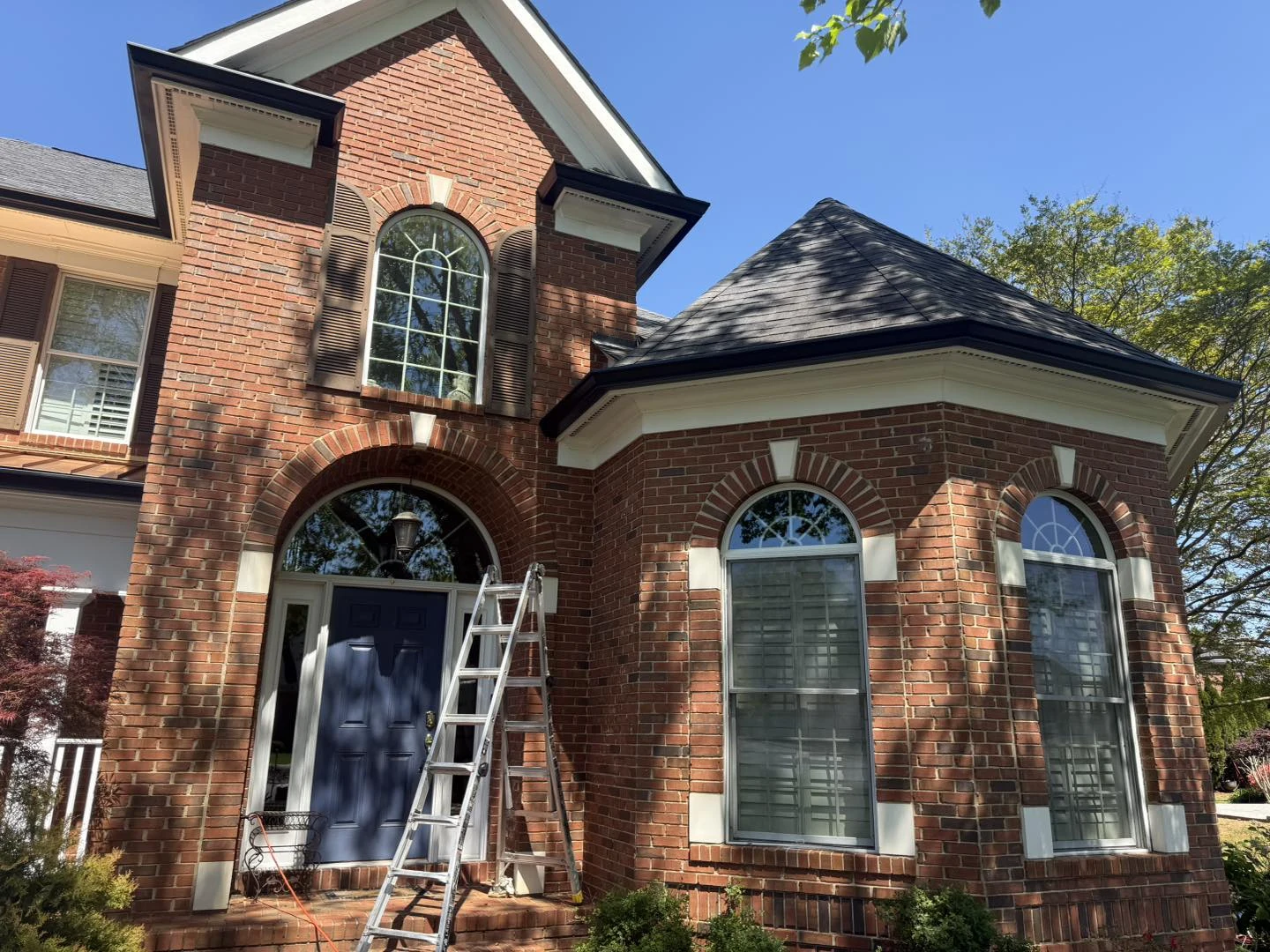 Custom-fit no-clog gutter guards on a long uninterrupted run