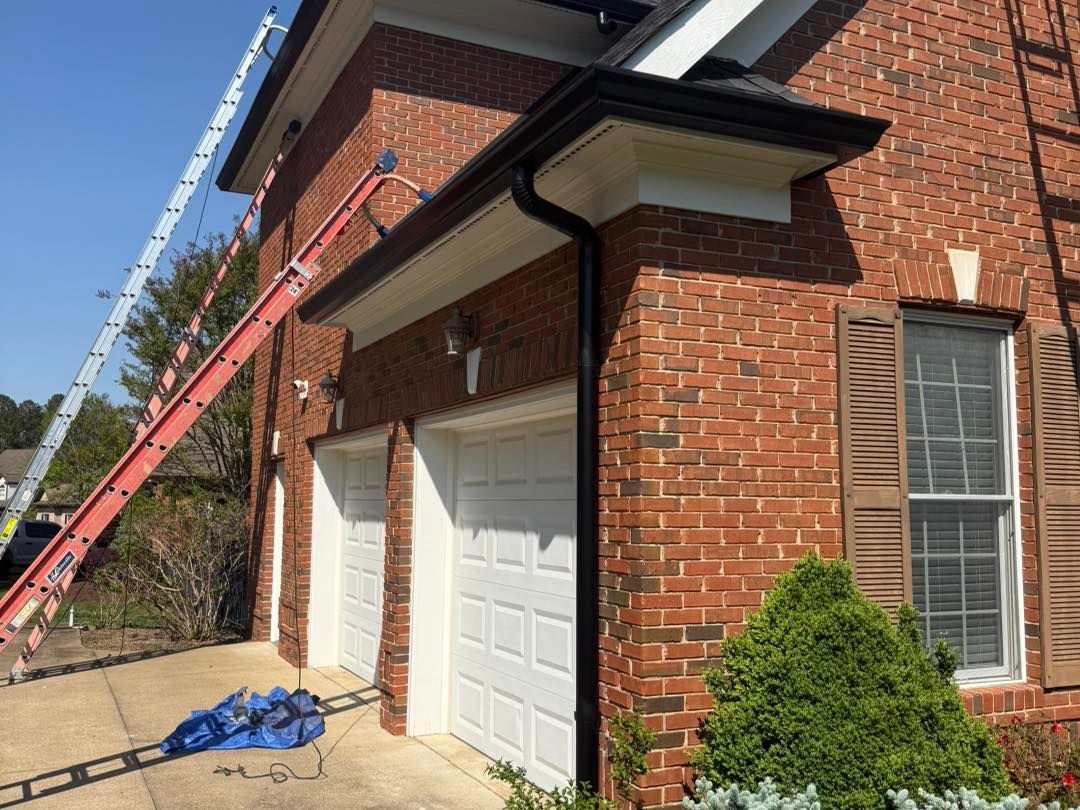 Before: failing sectional gutters on a NW Georgia home