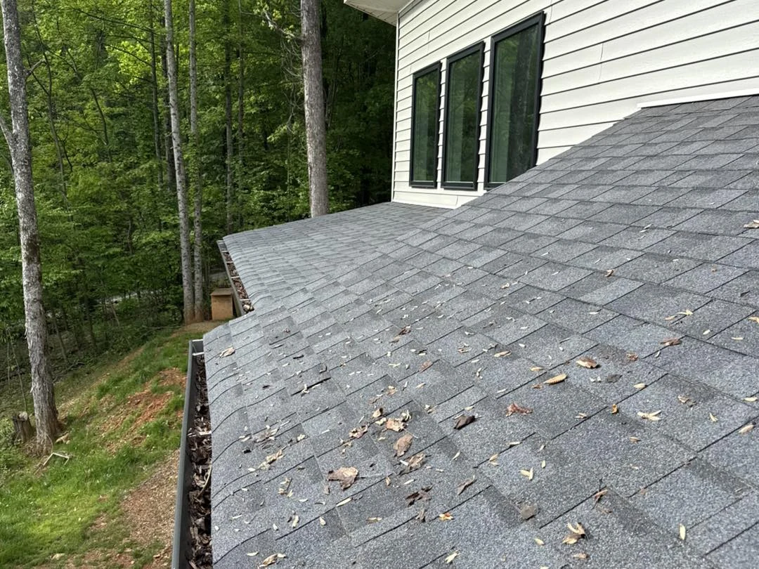 Sagging gutter run pulled away from the fascia